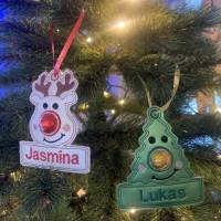 Stickdatei Weihnachten Schoko Nase Name Rentier & Tanne 13x18 Set 905 mit Anleitung Bild 2