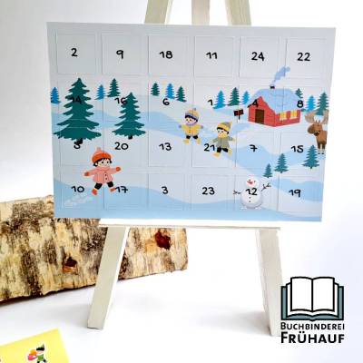Sticker-Adventskalender Winterlandschaft – 24 Türchen mit Überraschungsstickern