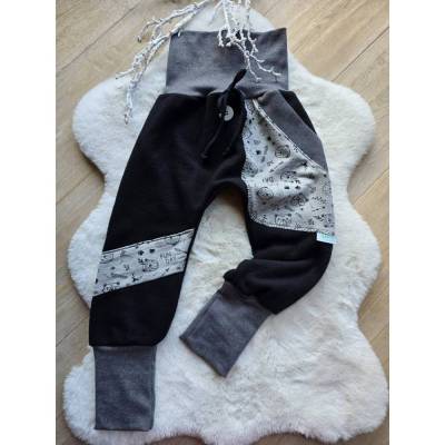 warme Pumphose 104/110 Superweiche Unisex Winterhose mit Bären Kinderhose Polarfleece
