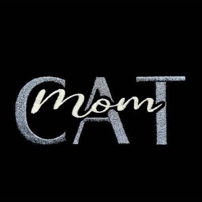 Cat Mom Stickdatei 12-14x18cm – Schriftzug für Katzenliebhaber, Stickmuster für Stickmaschine