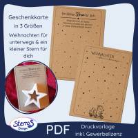 Druckvorlage Geschenkkarten Weihnachten Set PDF - 