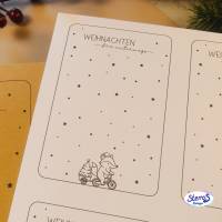 Druckvorlage Geschenkkarten Weihnachten Set PDF - 