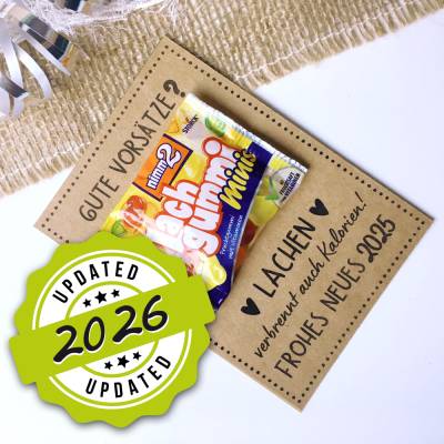 Gastgeschenk Silvester, Geschenkidee für Neujahr 2026, Vorlage drucken, gute Vorsätze für das neue Jahr, Mitbringsel, Ti