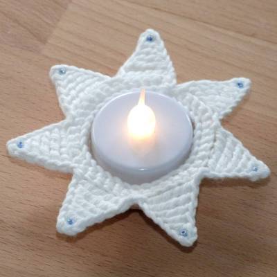 kostenlose Häkelanleitung Teelichthalter Stern, pdf-Datei
