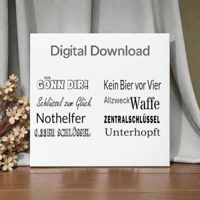 LASERDATEI -Freche Schriftzüge für Flaschenöffner – SVG Datei | Gönn dir, 0.33er Schlüssel, Schlüssel zum Glück & mehr |
