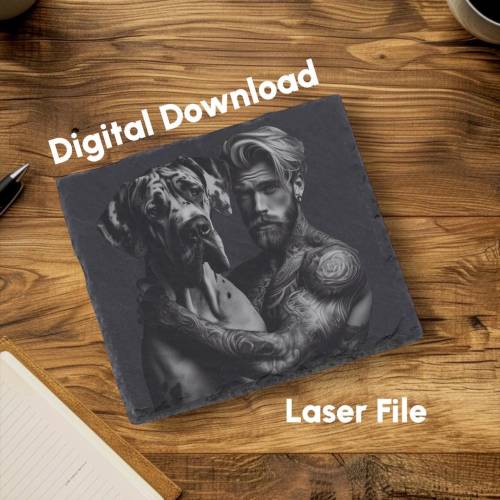 LASERDATEI - Cool Dog – Freche PNG Datei für Lasergravur | Digitale Vorlage | Kommerzielle Nutzung erlaubt