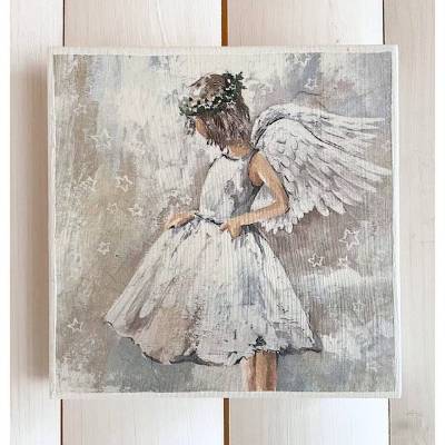 Holzbild, Engelmädchen, zum Aufhängen oder Aufstellen, Weihnachten