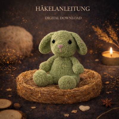 Haekelanleitung Kuschelhase Milo – Niedliches Amigurumi Hasechen – PDF Digitaler Download