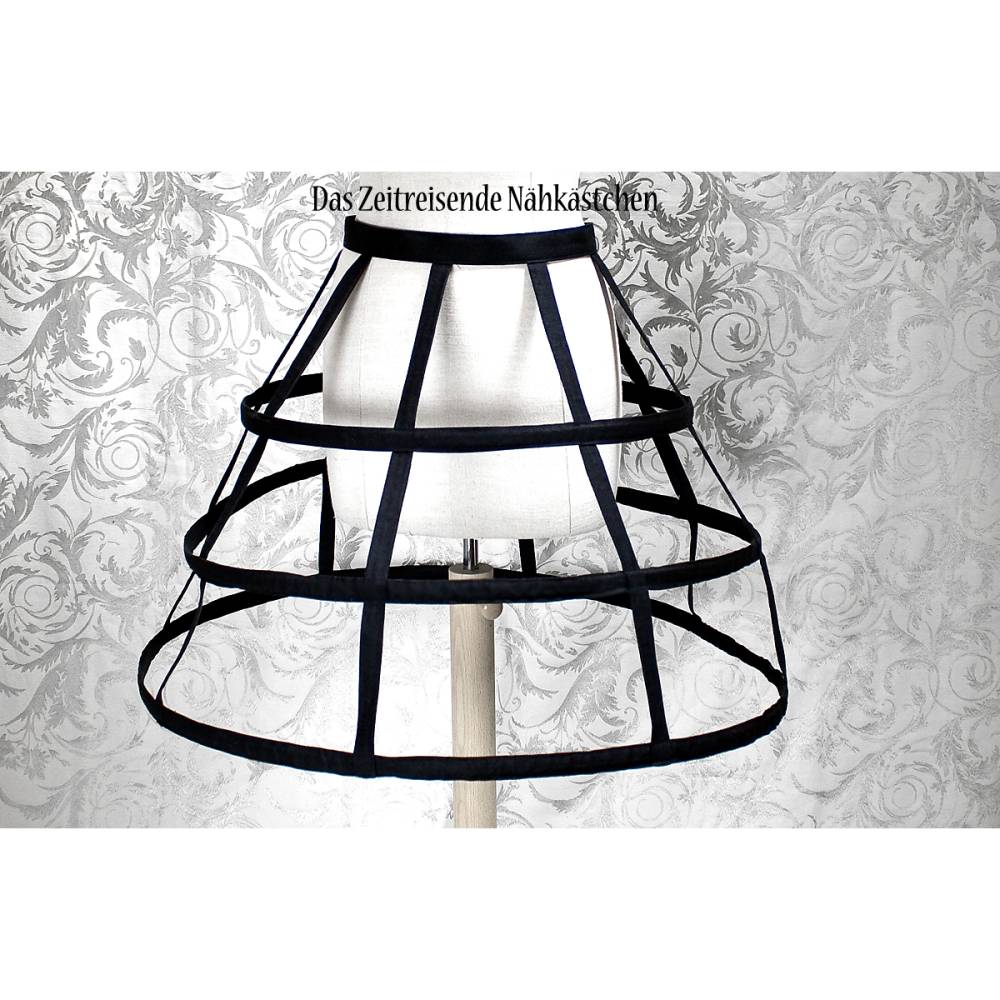 Kurzer Käfig-Reifrock Mini-Crini Style für Lolita, 50er Vintage Mode, Gothic & Bühnenoutfits, schwarz Bild 1