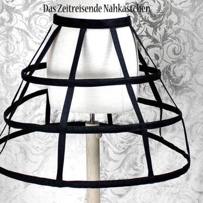 Kurzer Käfig-Reifrock Mini-Crini Style für Lolita, 50er Vintage Mode, Gothic & Bühnenoutfits, schwarz