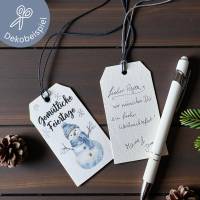 Blue Christmas niedliche Geschenkanhänger zum Ausdrucken Bild 4