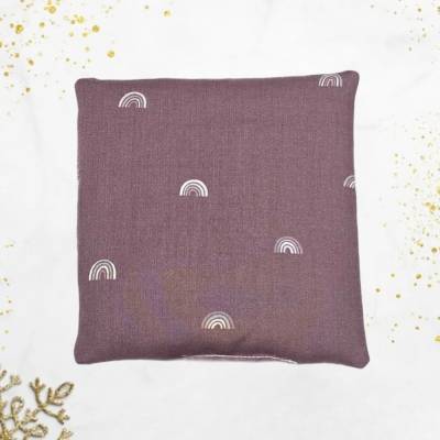 Kuschelkissen Quadrat mit Bio-Kern: Heiz-/Kühlkissen aus Baumwolle, 15 x 15 cm – Bio-Dinkel oder Bio-Kirschkerne