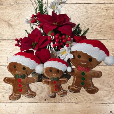 Stickdatei Lebkuchenmann Weihnachten – ITH Kuscheltier Set 25104 in 3 Größen für Stickmaschine