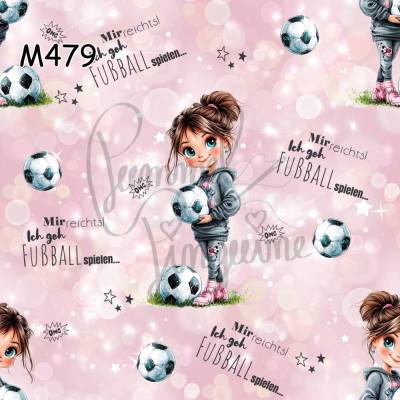M479 PummelPinguine Exclusive „Kinderstoffe Fußballhelden Sportliches Kinderdesign für kleine Kickerinn