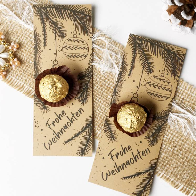 Gastgeschenk Tischdeko Weihnachten, Druckvorlage Weihnachtsgruß Mitbringsel, Weihnachtskarten für Tisch, Bastelvorlage, 