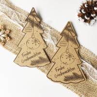 Gastgeschenk Tischdeko Weihnachten, Druckvorlage Christbaum Weihnachtsgruß Mitbringsel, Karten für Tisch, Bastelvorlage, Bild 3