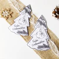 Gastgeschenk Tischdeko Weihnachten, Druckvorlage Christbaum Weihnachtsgruß Mitbringsel, Karten für Tisch, Bastelvorlage, Bild 6