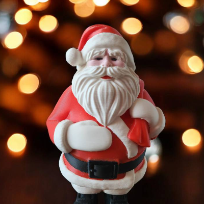 3D gedruckter Weihnachtsmann Figur mit Geschenksack | XL 17cm Nikolaus Deko | Nachhaltige PLA Weihnachtsdeko | Skandinav