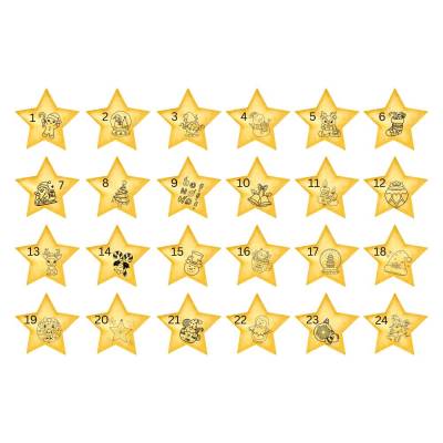 DIY Adventskalender Zahlen Sternen-Design PDF – Zum Ausdrucken & Basteln