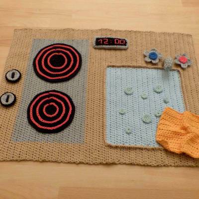 Häkelanleitung Spielküche für Kinder mit Herd und Spüle, Kinderspielzeug, pdf-Datei