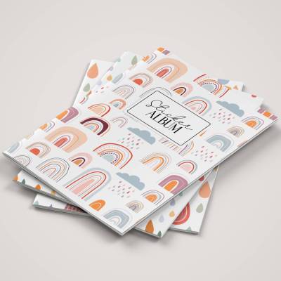 Stickeralbum Set *Happy Rainy Day* für Kinder / A5 Aufkleberheft mit 32 Seiten zum Sticker sammeln und aufbewahren