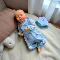 2 tlg. Baby Set mit Delfinen // Set für Babys aus Wendemütze und Strampler für Jungen bis Gr. 80 Bild 2