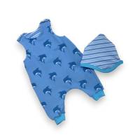 2 tlg. Baby Set mit Delfinen // Set für Babys aus Wendemütze und Strampler für Jungen bis Gr. 80 Bild 3