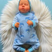 2 tlg. Baby Set mit Delfinen // Set für Babys aus Wendemütze und Strampler für Jungen bis Gr. 80 Bild 7