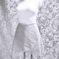 Wickelrock Chiffon Ballettrock mit süßem Blümchenmuster grau weiß – leichter, fließenderTanzrock, handgefertigt, Bild 1