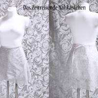 Wickelrock Chiffon Ballettrock mit süßem Blümchenmuster grau weiß – leichter, fließenderTanzrock, handgefertigt, Bild 3