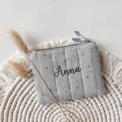 Portemonnaie aus Musselin mit Goldpunkten, Geldbörse, Etui