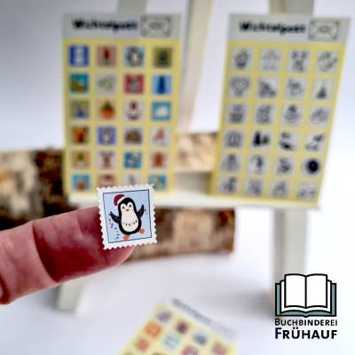 24 Miniatur Briefmarken für Wichtelbriefe Wichtelpost