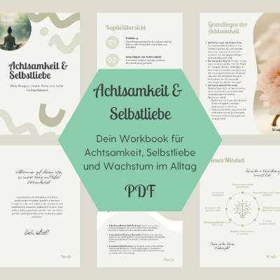 Achtsamkeit & Selbstliebe Workbook PDF – 15 Seiten, Meditation & Selbstfürsorge Übungen, Sofort Download