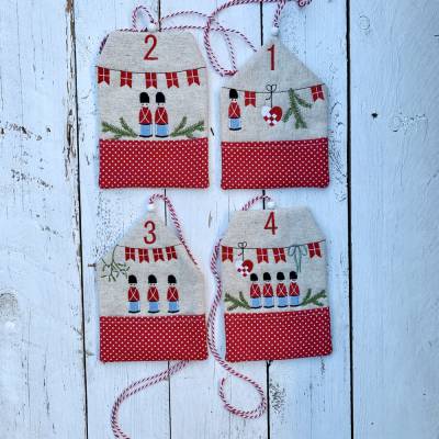 Stoffherz Adventshäuser 1 - 4