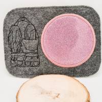 Stickdatei Mug Rug Freundin ITH Tassenteppich Bild 2