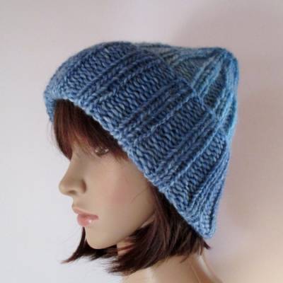 Warme Strickmütze, variabel tragbar, Mütze, Beanie, Hipstermütze, handgestrickt