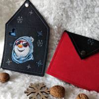 Schneemann Stickdatei cool Color Lichteffekt 10x10cm – Modernes Winter-Stickmuster für schwarze Stoffe Bild 9