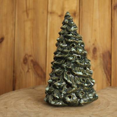Weihnachtsbaum, Keramik, Handarbeit, Weihnachtsbaum, Schneeeffekt, Weihnachtsschmuck, Weihnachtsdekoration