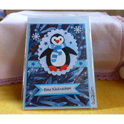 Weihnachtskarte mit Pinguin,Weihnachtskarte,