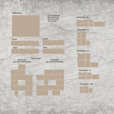 *3 mm 24 Schubladen Kästchen (Adventskalender)* Laserdatei