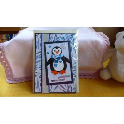 Weihnachtskarte mit Pinguin,Weihnachtskarte,