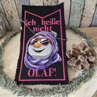Schneemann Stickdatei cool Color Lichteffekt 12-14x18cm – Modernes Winter-Stickmuster für schwarze Stoffe Bild 6