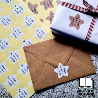 Adventskalenderzahlen Sterne Aufkleber für den Adventskalender 2 verschiedene Farben