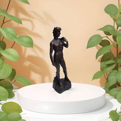 Bronze Akt David von Michelangelo – Hochwertige Museums-Reproduktion, 14 cm