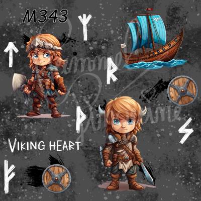 M343 PummelPinguine Exclusive „Kinderstoffe Viking Heart Wikinger Stoff