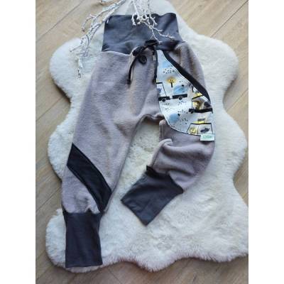 warme Pumphose 104/110 Superweiche Unisex Winterhose mit Tiere Kinderhose Polarfleece