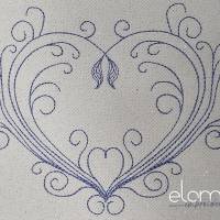Stickdatei Swirl Heart 2 Varianten, 2 Größen (10x10. 13x18) Redwork Schnörkel Herz Bild 8