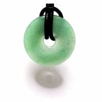 Aventurin Donut EdelsteinAnhänger mit Lederband, Halskette Unisex Kette (€28.90)