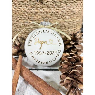 Christbaumkugel | Mama Papa Oma Opa | Andenken Erinnerung Verstorbene | Weihnachtskugel 8 cm personalisiert