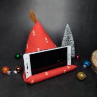 Handykissen / Sitzsack TREES ON RED  - Smartphonestütze, Tabletkissen, Kirschkernfüllung | RÄUBERKIND